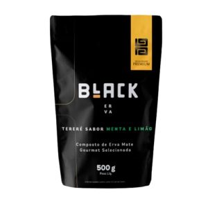 BLACK ERVA Brazilian Yerba Mate Terere - Lemon Mint Flavor - Longlast Taste - 17.637 OZ (500g) BLACK ERVA Brazilian Ye