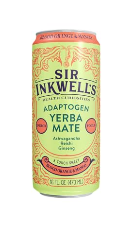 Sir Inkwell's Adaptogen Yerba Mate | Healthful Energy + Productivity 150mg Organic Caffeine | Immunity Stress Support S