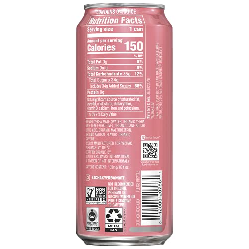 Yachak Passionfruit Yerba Mate Drink, 16 Fl Oz (Pack of 12) - USDA Organic for Health-Conscious Consumers
