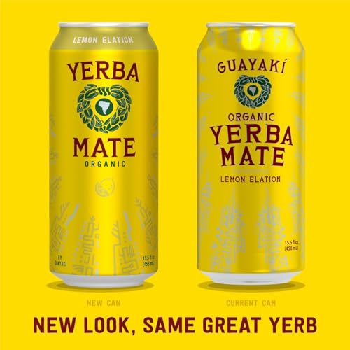 Guayakí Yerba Mate Organic Lemon Elation Flavor Energy Drink Alternative 15.5 Oz USDA Organic | Guayakí Yerba Mate Orga