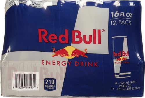 Red Bull Energy Drink 151mg Caffeine Taurine B Vitamins 16 Fl Oz Pack of 12 Cans for Athletes | Red Bull Energy Drink 1