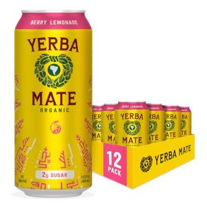 Yerba Madre Organic Yerba Mate - Berry Lemonade, Low Sugar, 150mg Natural Caffeine, Better for You Energy & Focus - Pack