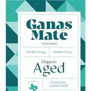 Organic Yerba Mate Tea for Unsmoked Aged Sin Palo Loose Leaf Drinking | Ganas Organic Aged Yerba Mate Tea - No Stems St