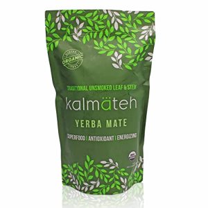 Kalmateh Organic Yerba Mate Tea for Stress Relief and Energy Boost - Unsmoked Loose Leaf & Stem - 1lb USDA Organic | Ka