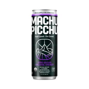 Machu Picchu Zero Sugar Energy Drink, Organic Pineapple Blueberry, 12 fl oz - USDA Organic for Health-Conscious Athlete