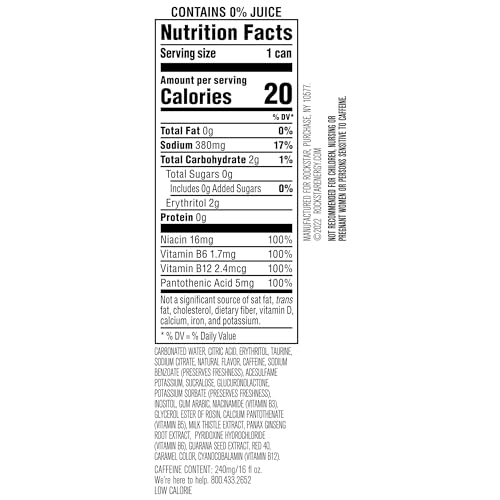 Rockstar Pure Zero Energy Drink Tangerine Mango Guava Strawberry 0 Sugar Caffeine Taurine | Rockstar Pure Zero Energy D