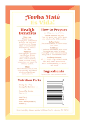 Ganas Mate Organic Yerba Mate Tea Chimarrao Unsmoked Loose Leaf | Ganas Mate Organic Yerba Mate Chimarrao Traditional W