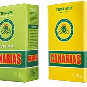 Canarias Yerba Mate COMBO - Traditional and Serena Flavors - 2 kg Total - Natural Energy Drink for Health-Conscious Cons