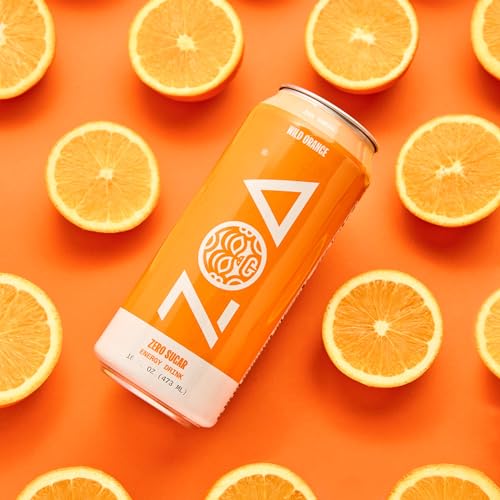 ZOA Zero Sugar Energy Drinks Wild Orange - Sugar Free Electrolytes Healthy 16 Fl Oz (12-Pack) ZOA Zero Sugar Energy Dr