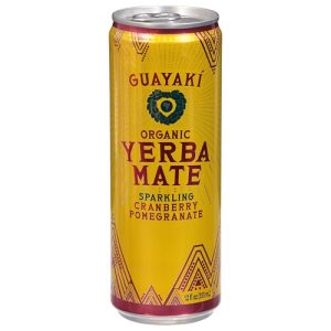 Guayaki Organic Yerba Mate Sparkling Cranberry Pomegranate for Health-Conscious Adults to Enjoy Anytime, 12 oz USDA Org