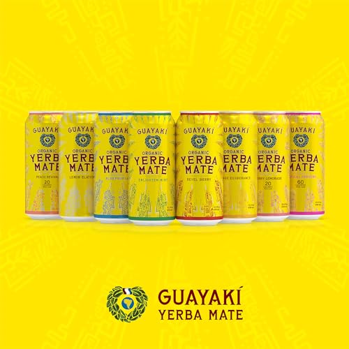 Guayakí Organic Yerba Mate Clean Energy Drink Alternative Bundle, 15.5 Oz (Pack of 24) for Clean Energy & Focus, Revel B