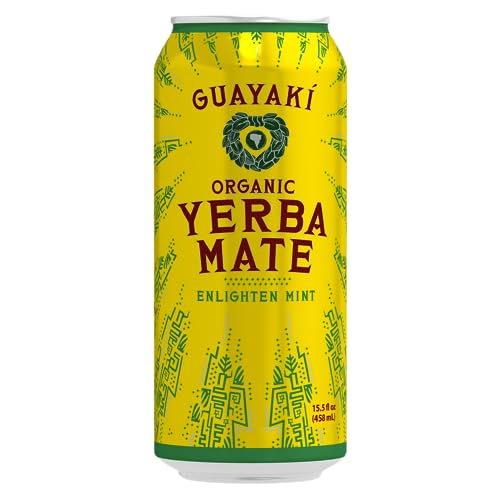 Guayaki Yerba Mate Enlighten Mint + Herbal Tea + Adults + Daily Drink + Refreshing Flavor + 16 oz + Organic Herbal Tea