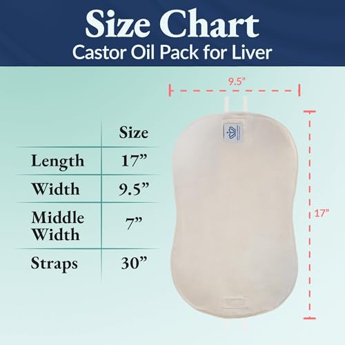Queen of the Thrones Castor Oil Pack for Liver Cleansing - Organic Cotton Flannel, Comfort Fit & Soft Straps - 16.9 oz