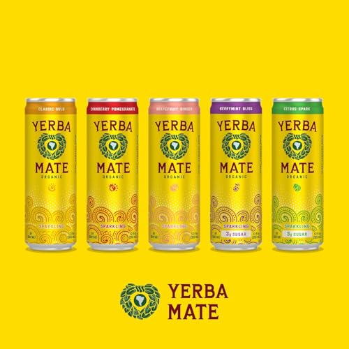 Guayakí Yerba Mate Organic Cranberry Pomegranate Sparkling Energy Drink, 12 Oz, 80mg Natural Caffeine for Smooth Energy