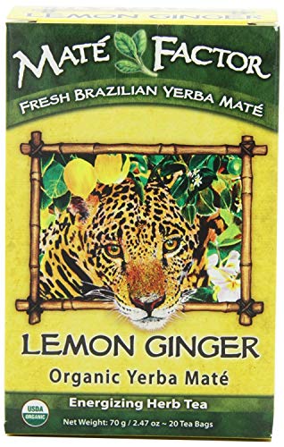 The Mate Factor Lemon Ginger Yerba Mate Herbal Tea, Organic for Energy Boost | The Mate Factor Lemon Ginger Yerba Mate
