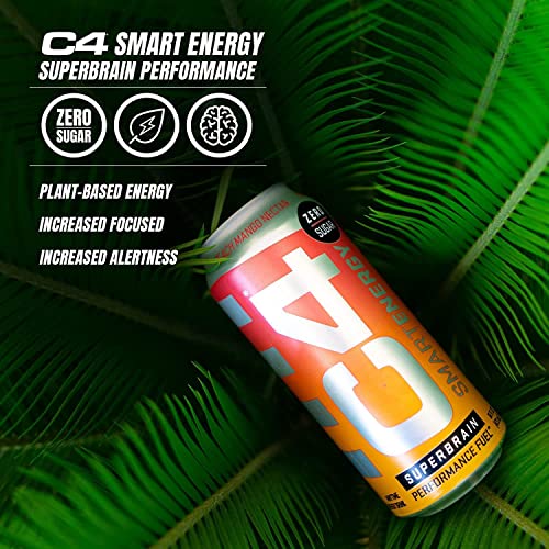 Cellucor C4 Smart Energy Drinks Variety Pack, Sugar Free Performance Fuel & Nootropic Brain Booster, 4 Flavor Tropical O