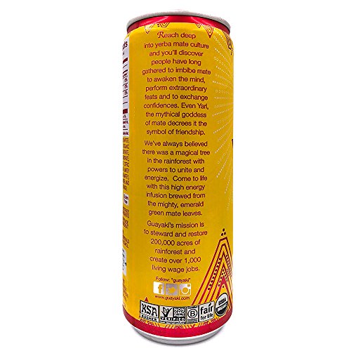 USDA Organic Organic Yerba Mate Sparkling Cranberry Pomegranate 12 Ounce (Pack of 12) | Organic Yerba Mate Drink Spark