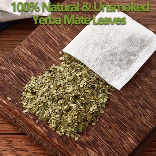 Premium 100 Unsmoked Yerba Mate Tea Bags for Adults, Perfect for Relaxation at Home or Work, Caffeine Free & No Additive