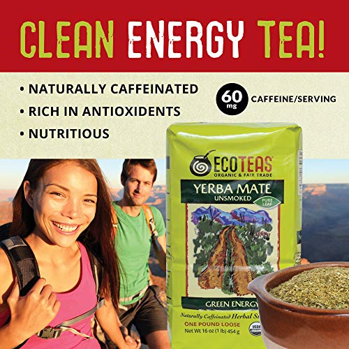 ECOTEAS Organic Yerba Mate Loose Leaf Tea – Natural Energy & Detox Herbal Tea for Health-Conscious Adults - USDA Organic