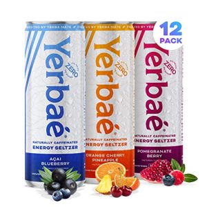 Yerbaé Energy Seltzer Variety Performance Pack for Active Adults - Naturally Caffeinated & Plant-Based, 12oz Cans (12 P