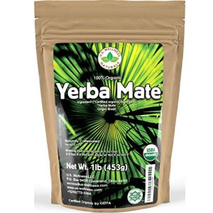 U.S. Wellness Naturals HI-CAFFEINE Organic Yerba Mate Tea 1LB | NO Dust | FRESH NEVER Aged | Brazilian Rain Forest Grown
