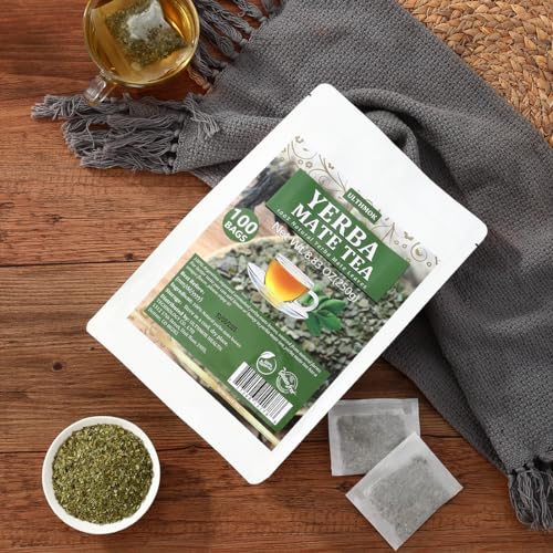 Premium 100 Unsmoked Yerba Mate Tea Bags for Adults, Perfect for Relaxation at Home or Work, Caffeine Free & No Additive