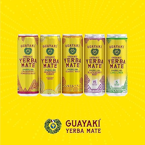 Yerba Madre Organic Yerba Mate 12oz Sparkling Clean Energy Drink Alternative Organic Classic Gold 120mg Caffeine USDA Or