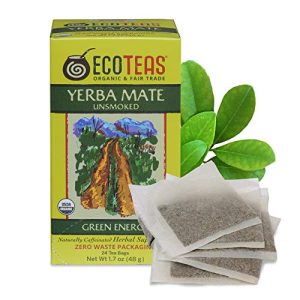 ECOTEAS Organic Unsmoked Yerba Mate Tea Bags - Clean Detox Energy Drink for Health Conscious Adults - Perfect for Daily