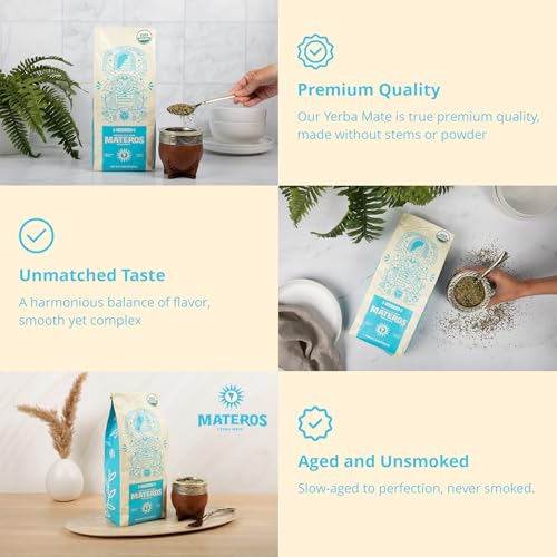 2 LB Organic Loose Leaf Yerba Mate - Premium Medium Cut for Traditional Drinkers - USDA Organic - Sustainably and Ethic