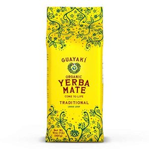 Guayaki Yerba Mate Organic Loose Leaf for Men and Women 16 oz USDA Organic Fair for Life Health Benefits