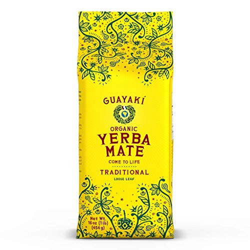 Guayaki Yerba Mate Organic Loose Leaf for Men and Women 16 oz USDA Organic Fair for Life Health Benefits