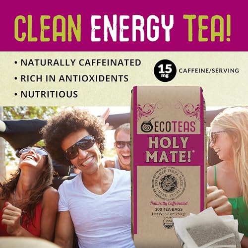 ECOTEAS Holy Mate Organic Yerba Mate Tea Bags for Natural Energy and Stress Support | ECOTEAS Holy Mate USDA Organic He