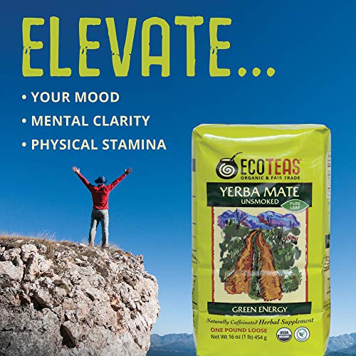 ECOTEAS Organic Yerba Mate Loose Leaf Tea – Natural Energy & Detox Herbal Tea for Health-Conscious Adults - USDA Organic
