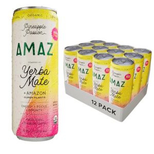 NEW! AMAZ Organic Sparkling Yerba Mate with Super Plants | Naturally Sweet, Bold Flavor, Healthy Functional Boost | Sust