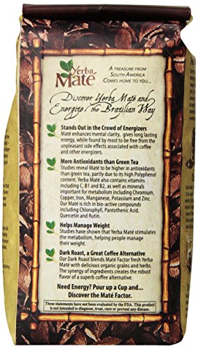 Mate Factor Dark Roast Yerba Mate Energy Drink for Mornings and Workouts | Mate Factor Dark Roast Organic Yerba Mate Be