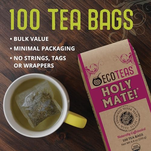 ECOTEAS Holy Mate Organic Yerba Mate Tea Bags for Natural Energy and Stress Support | ECOTEAS Holy Mate USDA Organic He