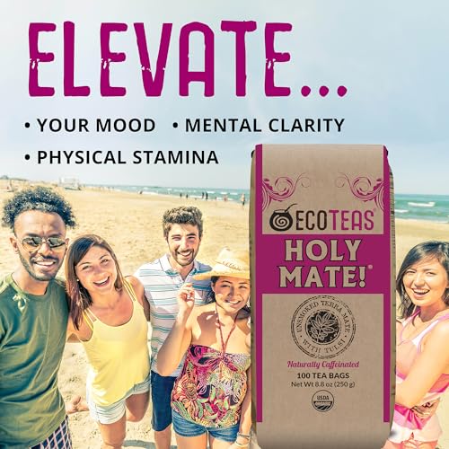 ECOTEAS Holy Mate Organic Yerba Mate Tea Bags for Natural Energy and Stress Support | ECOTEAS Holy Mate USDA Organic He