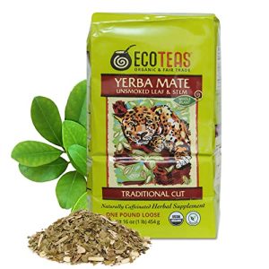 ECOTEAS Organic Yerba Mate Loose Leaf Tea – Natural Energy Coffee Alternative for Kosher Gluten-Free – Traditional Cut 1