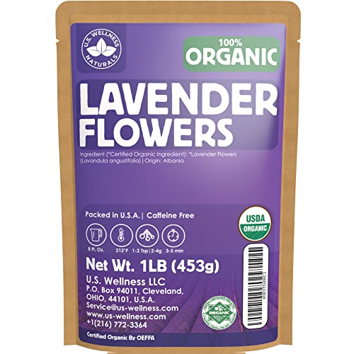 1LB (16Oz) Organic Lavender Tea | Perfect for Tea, Baking & DIY Beauty | 100% Raw Albanian Harvest | USDA Organic | Cer
