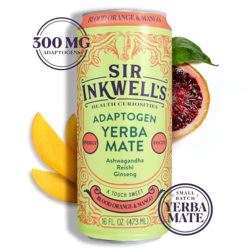 Sir Inkwell's Adaptogen Yerba Mate | Healthful Energy + Productivity 150mg Organic Caffeine | Immunity Stress Support S