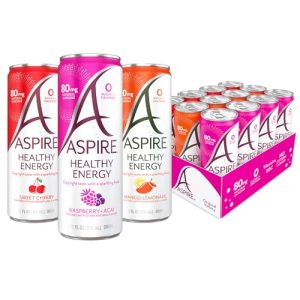 ASPIRE® Healthy Energy Drinks Variety Pack - Sugar Free, Low Caffeine, Keto Friendly - 12 Packrabies