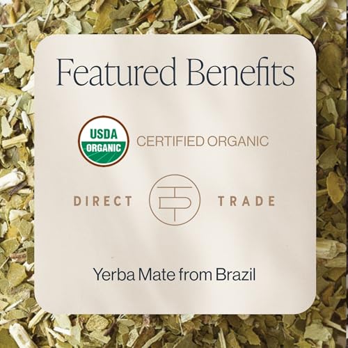 Rishi Tea Yerba Mate Tea - Organic, Pure Unsweetened Loose Leaf for High Energy & Caffeine, Perfect for Busy Professiona
