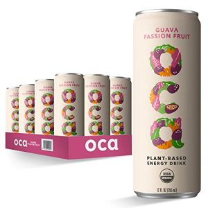 Plant Based Energy Drink Organic & Vegan - Natural Low Sugar - Guava Passion Fruit Flavor - 12 Pack - OCA | USDA Organi