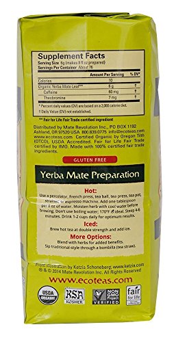 Tea Yerba Mate Loose Leaf USDA Organic Health Benefits For Stress Relief