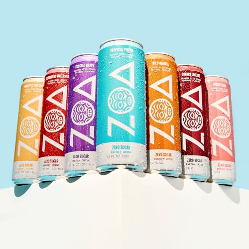 ZOA Zero Sugar Energy Drinks Wild Orange - Sugar Free Electrolytes Healthy 16 Fl Oz (12-Pack) ZOA Zero Sugar Energy Dr