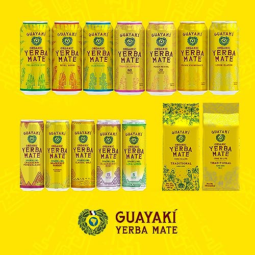 Yerba Madre Organic Yerba Mate 12oz Sparkling Clean Energy Drink Alternative Organic Classic Gold 120mg Caffeine USDA Or