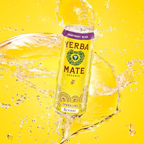 Yerba Madre Organic Sparkling Yerba Mate Berrymint Bliss for Low Sugar Energy & Focus | Yerba Madre Organic Sparkling Y