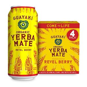 Guayaki Organic Revel Berry Yerba Mate 4pk for Energy Boost and Heart Health | Guayaki Organic Revel Berry Yerba Mate 4