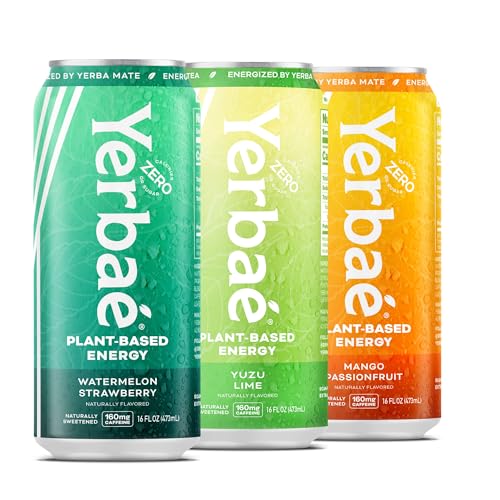 Yerbaé Variety Flex Pack, 0 Sugar Energy Drink - Healthy Alternative to Sugary Beverages, 16oz Cans (12 Pack) Yerbaé V