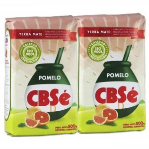 YERBA MATE CBSE GRAPEFRUIT FLAVOR SABOR POMELO FOR HEALTH CONscious CONSUMERS - TEA TIME SNACKS 500 GR/1.1 LB (2 PACK)
